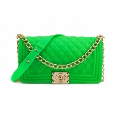 CHINA WHAT'S NEW 1027 - FLUORESCENT GREEN JELLY PURSE (LARGE)