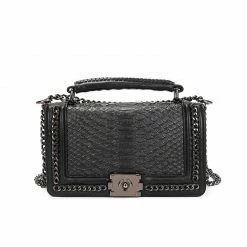 CHINA WHAT'S NEW 9079 PURSE - BLACK PYTHON