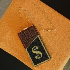 CHINA 2085 CANDY BAR CLUTCH - BROWN