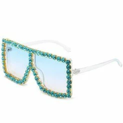 CHINA BLING SUNGLASSES - AQUA/BLUE
