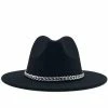 CHINA WHAT'S NEW FEDORA HAT WITH CHAIN - BLACK
