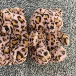 CHINA TEDDY BEAR SLIPPERS - PINK LEOPARD WHAT'S NEW