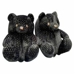 CHINA TEDDY BEAR GLITTER SLIPPERS - BLACK WHAT'S NEW