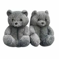 CHINA TEDDY BEAR GLITTER SLIPPERS - GREY WHAT'S NEW