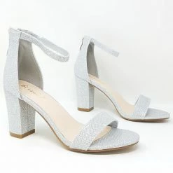 SHOE MAGNATE ALONDRA1 - SILVER GLITTER BACK IN STOCK