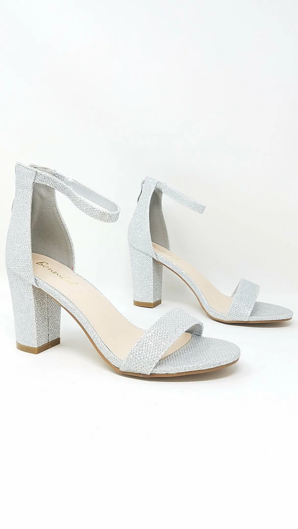 SHOE MAGNATE ALONDRA1 - SILVER GLITTER BACK IN STOCK