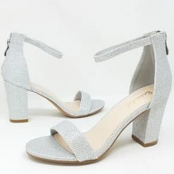 SHOE MAGNATE ALONDRA1 - SILVER GLITTER BACK IN STOCK