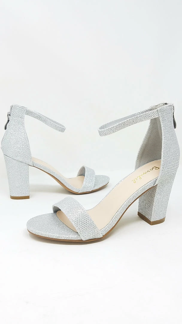 SHOE MAGNATE ALONDRA1 - SILVER GLITTER BACK IN STOCK