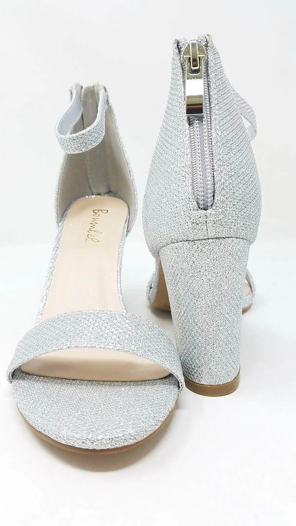 SHOE MAGNATE ALONDRA1 - SILVER GLITTER BACK IN STOCK