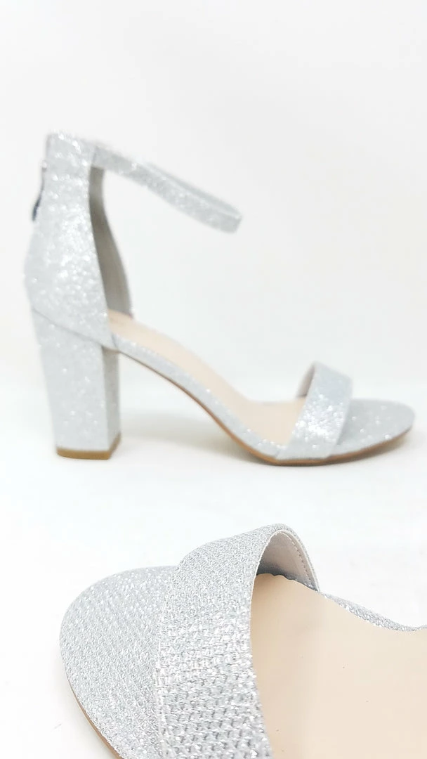 SHOE MAGNATE ALONDRA1 - SILVER GLITTER BACK IN STOCK