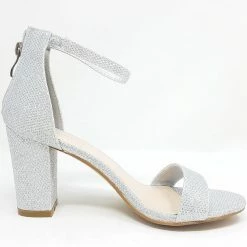 SHOE MAGNATE ALONDRA1 - SILVER GLITTER BACK IN STOCK