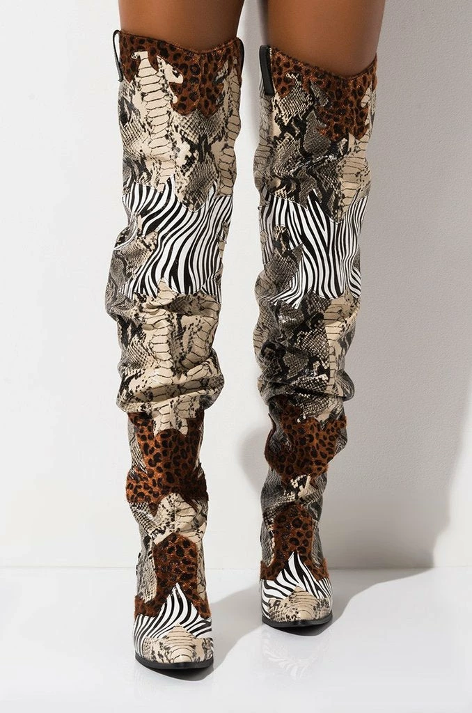 CAPE ROBBIN HILDA BOOT - ANIMAL PRINT