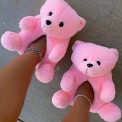 CHINA WHAT'S NEW TEDDY BEAR SLIPPERS - PINK